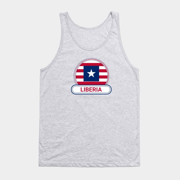 Liberia Country Badge - Liberia Flag Tank Top by Yesteeyear